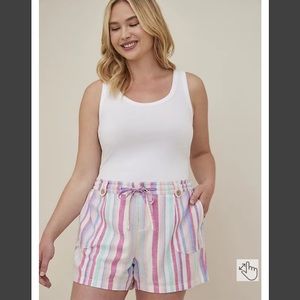 NWT✨Torrid | 16 | Pull-On Linen Blend Mid-Rise Short